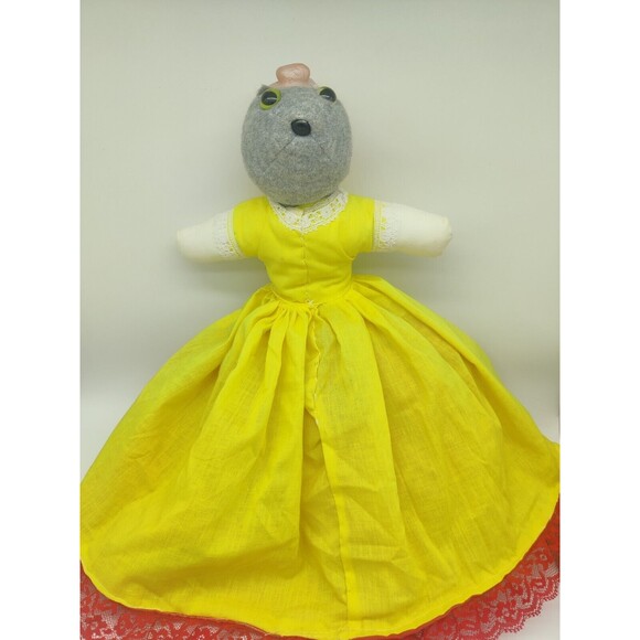 Vintage 3 in 1 Cloth Doll Red Riding Hood Grandma Wolf Topsy Turvy Story Telling - Picture 7 of 16